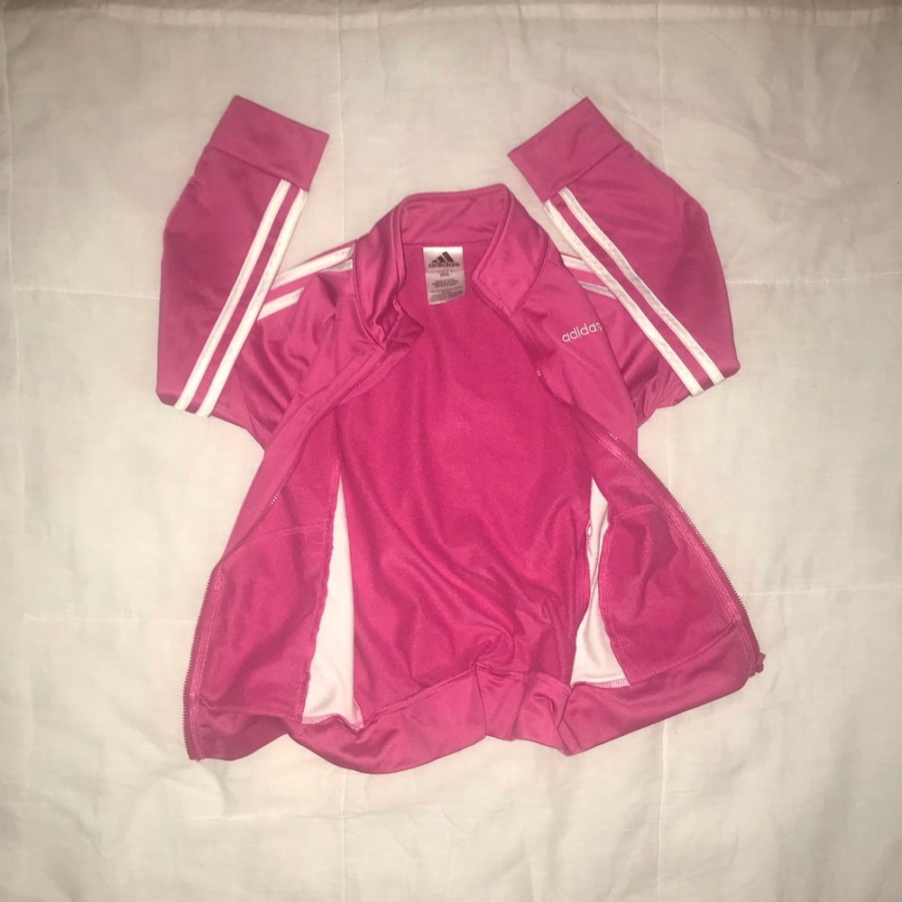 Pink and White Reebok Track jacket XS Size 6